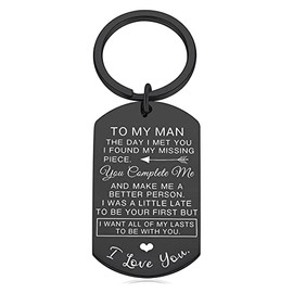 My Man The Day I Met You I Found My Missing Piece Keychain Gifts for Boyfriend Husband Fiance Birthday Gifts for Him I Love You Gift
