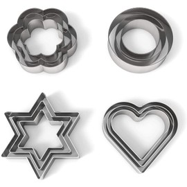 Cookie Cutters Pastry Cutters, 12 Pcs Metal Cookie Cutters Heart Star Circle Flower Shaped Mould