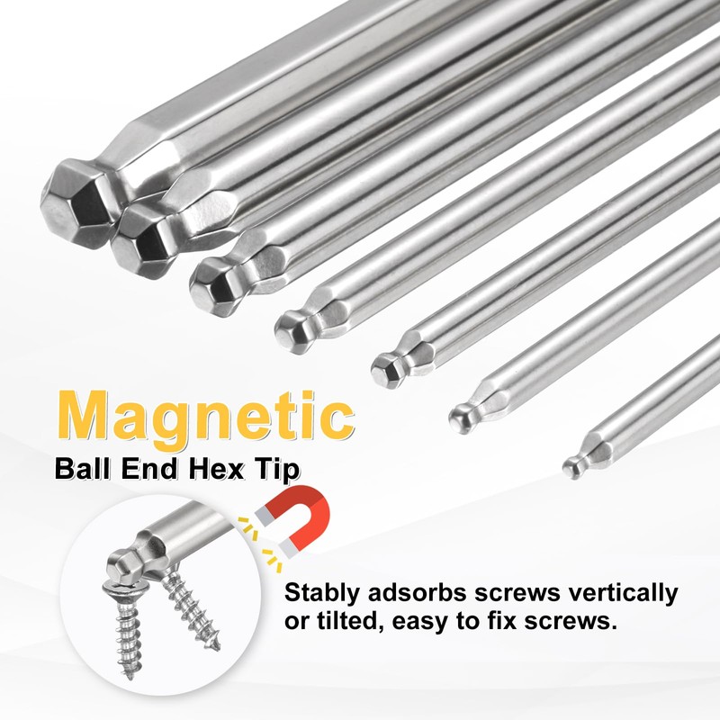 HARFINGTON 10pcs Ball End Hex Screwdriver Bit H1.5 (1.5mm) Head