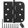 AmzGod 24 Pack Matte Black Door Hinges 4 Inch, Heavy