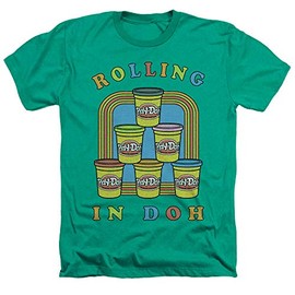 Play Doh Rolling in Doh Unisex Adult Heather T Shirt for Men and Women, Medium Kelly Green
