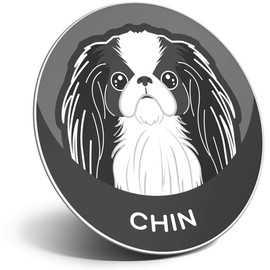 Destination Vinyl ltd Magnet for Refrigerator, Fridge BW - Japanese Chin Cute Puppy Dog for Office, Cabinet and Whiteboard, Magnetic Stickers, 40482