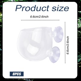 8pcs Aquarium Plant Holder, Glass Aquarium Planter Suction Cup Fish Tank Plant Pots Clear Aquatic Plants Cup for Hydroponic Cultivation Water Feature Decoration