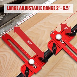 YYinno Thin Rip Jig, Unidirectional Table Saw Jig Guide for Repeat Narrow Strip Cuts, Woodworking Tools Compatible with Router Table, Table Saw, Band Saw for 3/4" x 3/8" 3/8" x 1/4" T Slot