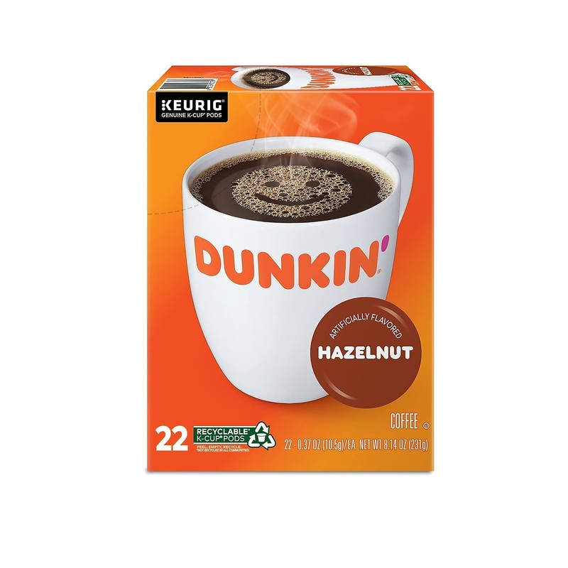 Dunkin' Donuts 2518071 Hazelnut Coffee K-Cup Pods Medium Roast 24/Box