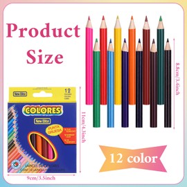 HAOWANWW 288Pcs/24 Boxs Mini Colouring Pencil Packs, Mini Drawing Colored Pencils 3.4 Inch Portable Short Fat Color Pencils Pre-sharpened Colored Pencils for Drawing,Sketching,Coloring Books, 12-Color