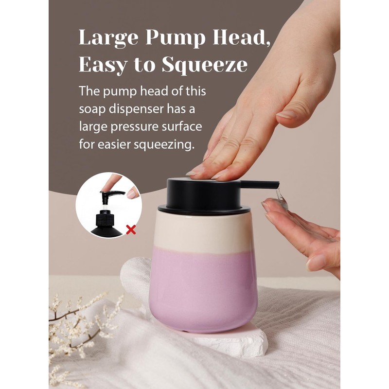 INGOFIN Ceramic Foaming Soap Dispenser - 12oz Foam Hand Soap