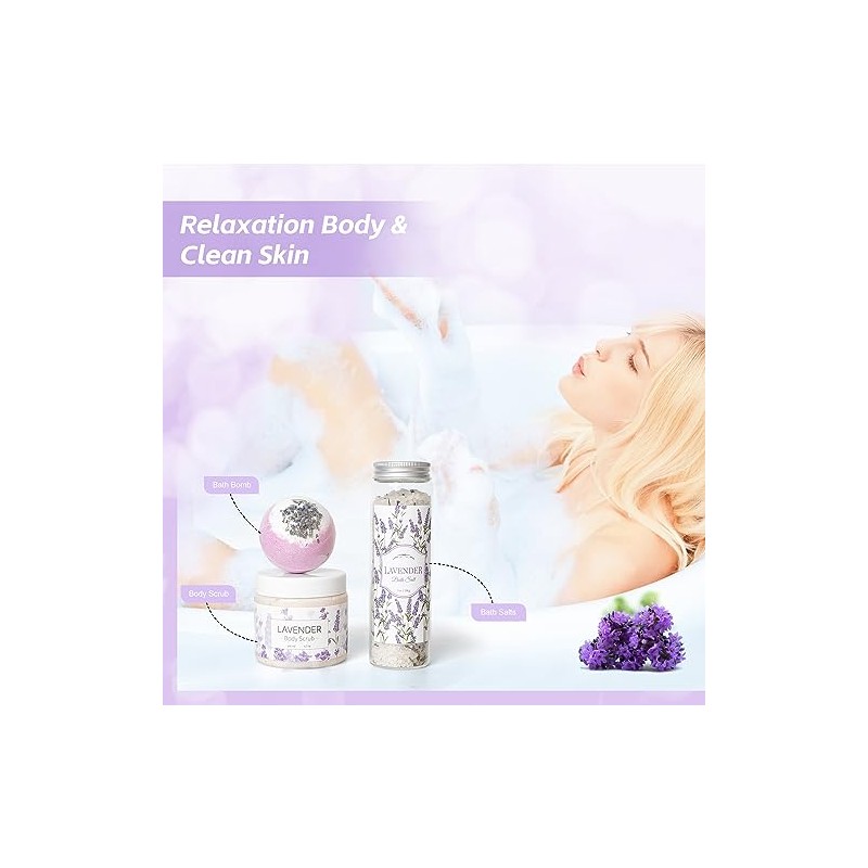 Frerdui Set De Regalo De Spa De Lavanda Set De