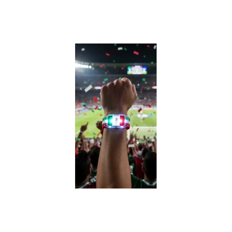 Pulsera Led Mexico Futbol Fan Apoyo Fiesta Deportiva Luz