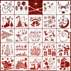 24 Pieces Christmas Stencils Template Reusable Plastic Craft Painting Stencils