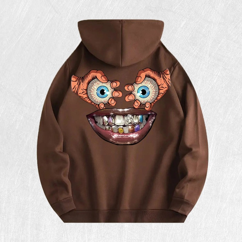 Cartoon Face Graphic Hoodie 100% Cotton US Warehouse 6 ColorsColor: