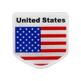 3D Aluminium American Flag Sticker Car Metal Sticker USA 5 x 5 x 0.2 cm