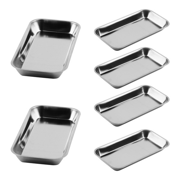 ZEONHAK 6 PCS Small Medical Tray, 22.5x11.5cm Rectangular Surgical Tray,