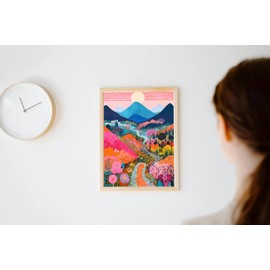 SYMON Cross Stitch Kits for Adults,Landscape,11CT Easy Printed Cross Stitch Kits with Fabric,Thread,Needle,Scissors and Tutorials,11.81×15.74 Inch