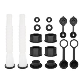 sourcing map 2set Gas Can Spout Replacement, Gas Can Nozzle Flexible Pour Nozzle w Fine/Coarse Thread Cap, Spout Sealing Cap, Gas Can Vent Cap-A/B for Most 1/2/5/10 Gal Can, White