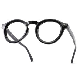 JFXQDR Round Blue Light Blocking Glasses, Retro Computer Gaming Eyeglasses Anti Eyestrain & UV Glare (Black Circle Frame)