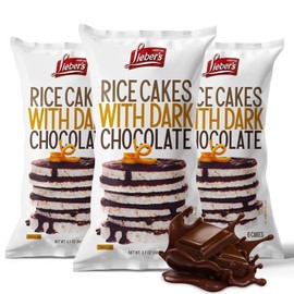 LIEBERS Dark Chocolate Rice Cakes, Pack Of 3 Kosher Certified Dairy Free, Gluten Free Snack Dark Chocolate