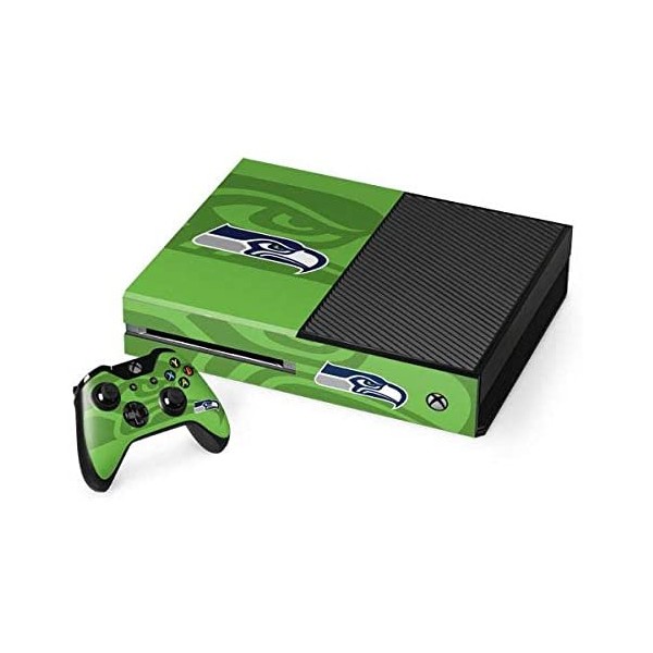 Skinit Decal Gaming Skin Compatible with Xbox One Console and Controller Bundle - Officially Licensed NFL Seattle Seahawks Double Vision Design