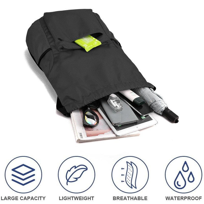 Drawstring Backpack Waterproof Gym String Bag for Women Men, Pull