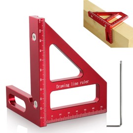 Prmape Carpenter's Square, 3D Multi-Angle Measuring Ruler, Aluminium Alloy Try Square, Square Protractor for Woodworking for Precise Scribing & Drawing