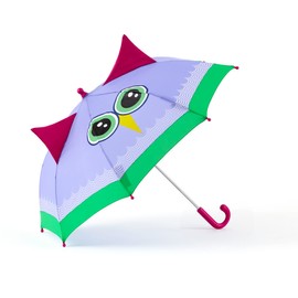 ShedRain Kids Breatrice Owl Umbrella for Girls & Boys - Pinch-Proof, Easy Grip Handle - Compact 38" Dome, Heavy Duty Steel Shaft & Fiberglass Ribs