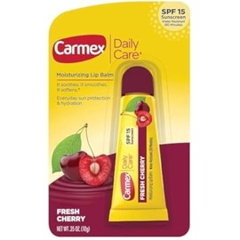 Carmex Daily Care - Bálsamo labial hidratante, cereza fresca, SPF 15, 0.35 onzas