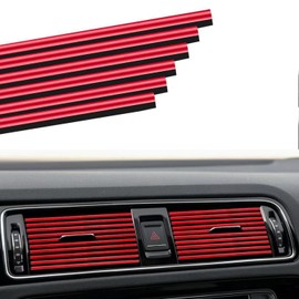 Tabanzhe Car Vent Outlet Trim-20PCS Car Air Outlet Strip Car Interior Decoration Air Conditioner Strip for Auto Interior(Red)