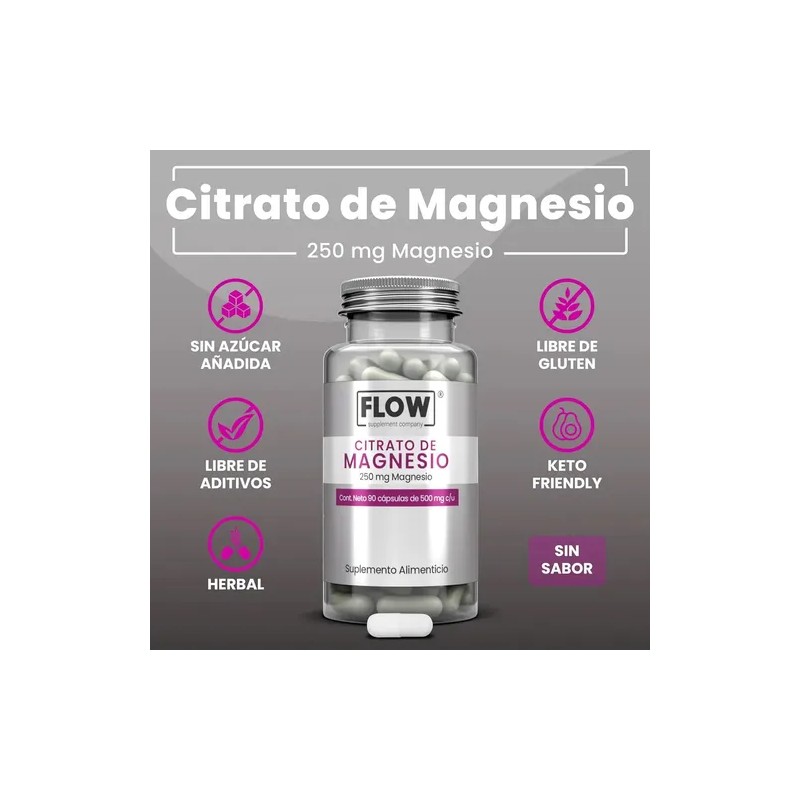 Flow Citrato Magnesio Capsulas Sabor
