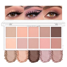 10 Eyeshadow Palette, Neutral Nude Brown Matte Eyeshadow Makeup,07