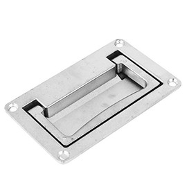 sourcing map Cupboard Door 11x7cm Metal Recessed Flush Sliding Carry Pull Handle