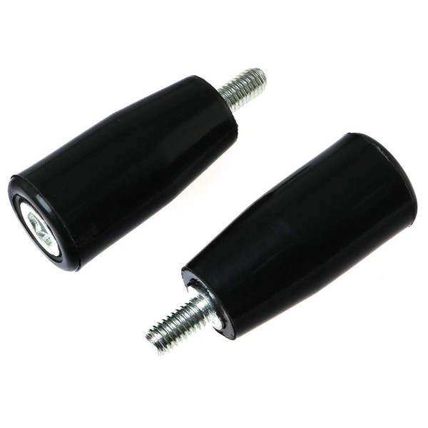 E-outstanding Revolving Handle 2PCS Black Screw-On M6 Male Plastic Revolving