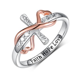 SVODEA Cross Infinity Ring for Women 925 Sterling Silver Engraved Faith Hope Love Band with Cubic Zirconia,Anniversary Birthday Jewelry Gifts for Mom Women Wife,Size 5-11 (7)