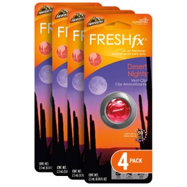 Armor All Car Air Freshener and Purifier - Odor Eliminator for Cars & Truck, Desert Nights, Vent Clip, Pack of 4, 19184-4PK