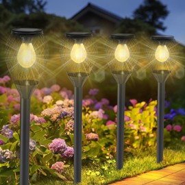 Toyyot Solar Outdoor Lights, 4 Pack Solar Lights Outdoor Waterproof Solar Pathway Lights Solar Garden Lights for Pathway Garden Yard Path Walkway Driveway Lawn Decor