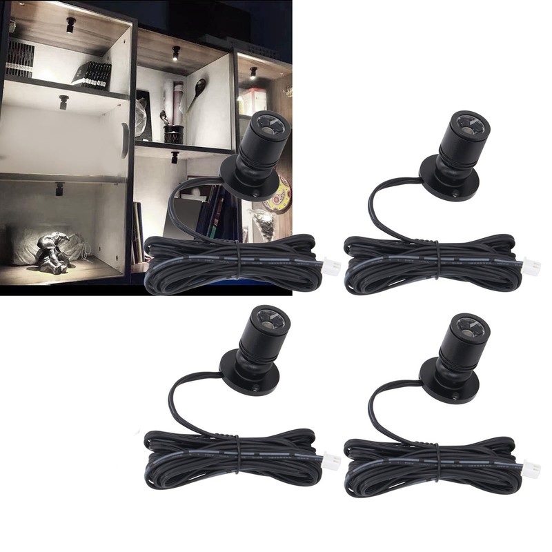 4pcs LED Display Spot Lights 5V Dimmable USB Mini Spotlight