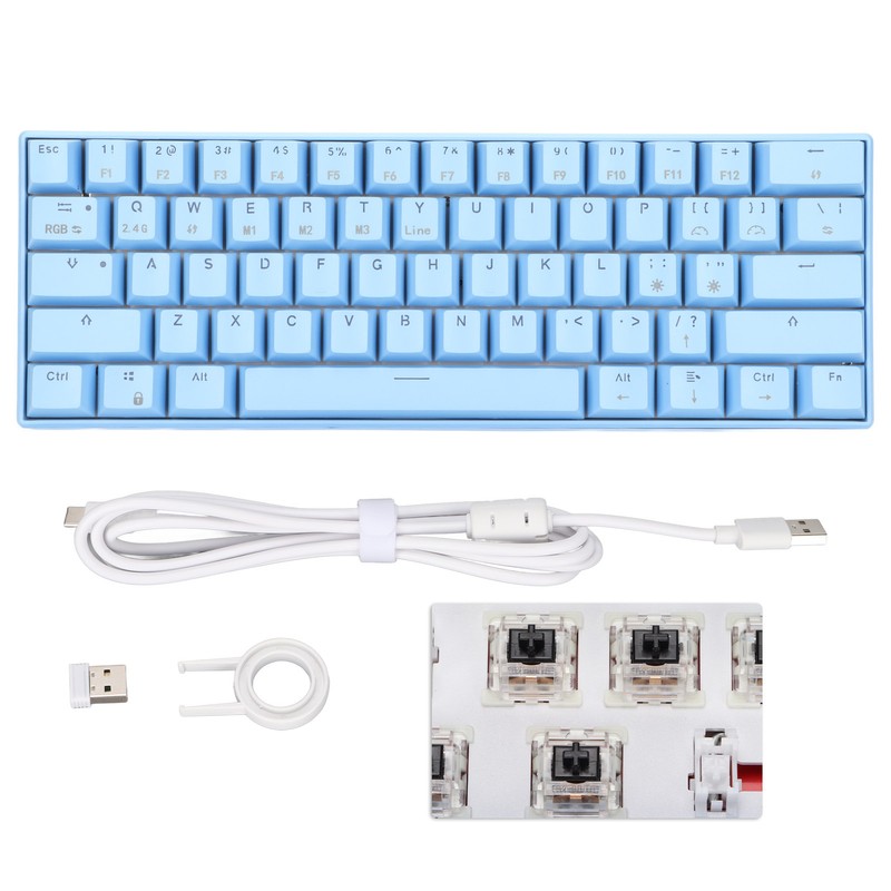 READSON Mechanical Keyboard 61 Keys RGB 3 Modes Support Wireless