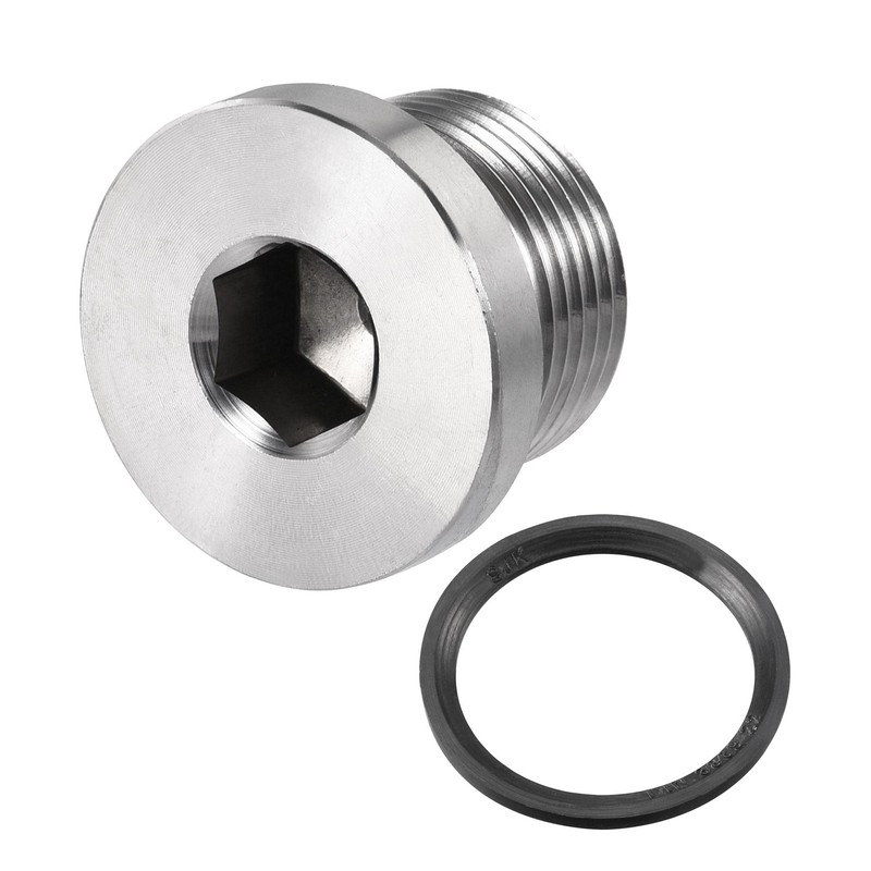 uxcell Stainless Steel Inner Hex Head M22x1.5 Pipe Fitting Plug
