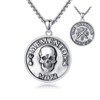 CUPENDA Memento Mori Necklace 925 Sterling Silver Gothic Skull Memento