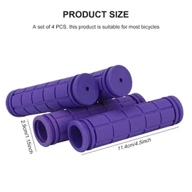 Bicycle Handlebar Grips - Colorful Rubber Mushroom Grips for BMX/MTB Mountain Bike Fixed Gear Handle - Soft Rubber Bicycle Accessory (Purple, 2 Pairs)
