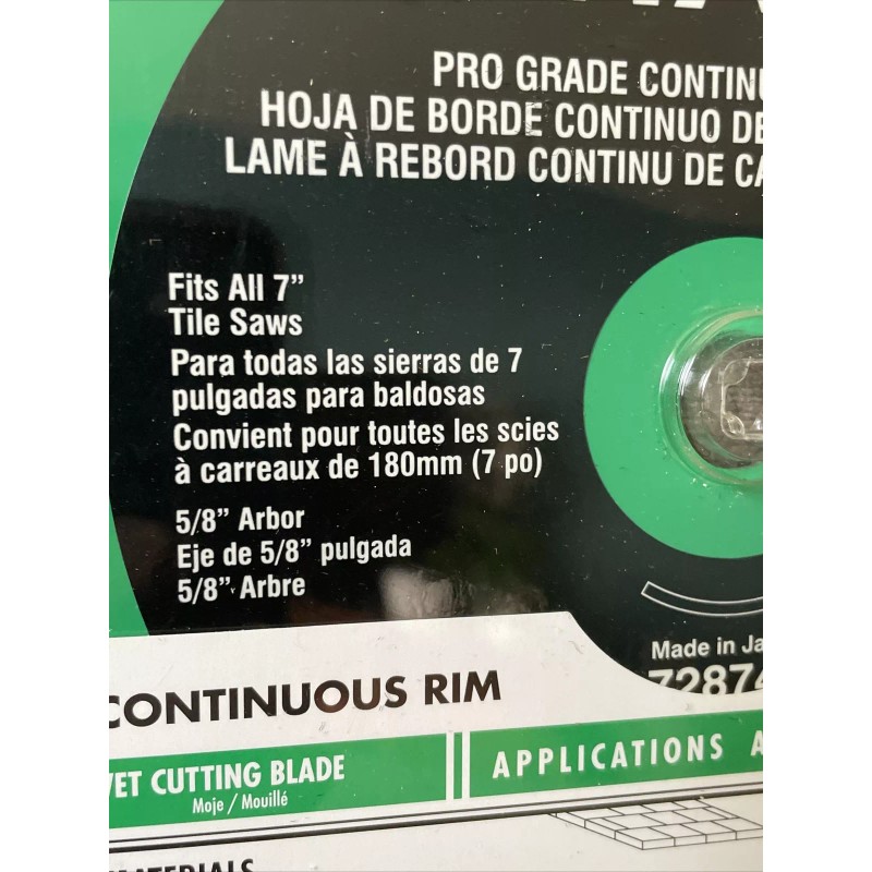 Hitachi 7" Wet Cut Continuous Rim Diamond Saw Blade for