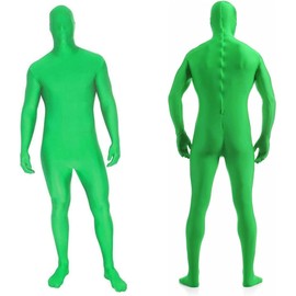 BOLLUMA Photography Chromakey Green Screen Body Suit, Unisex Adult Green Bodysuit Stretch Costume for Photo Studio Video Special Effect Live Streaming, Fit for 5.74ft to 6.07ft Height