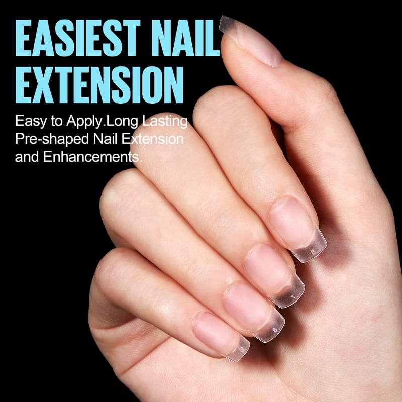 TOMICCA Nail Tips, 360 Pieces, Full Cover Soft Gel Tips,