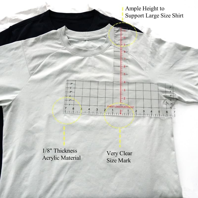 Colini Left Chest Logo Placement Ruler Guide - Acrylic Precise