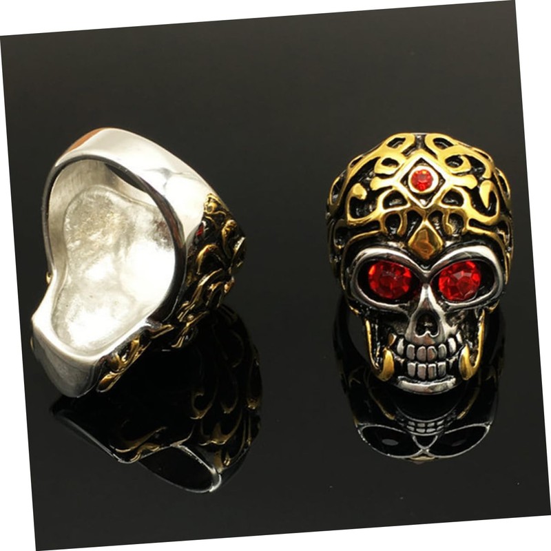 FOMIYES Men Ring Finger Rings Skeleton The Ring Punk Ring