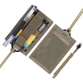 OneTigris ID Card Holder with Pen Holder, Neck Holder, Card Case, Military Style, For Work, School, Outdoors, Tactical, Durable, Commuter Passage, Name Holder, Employee ID Card Case, For Both