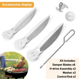 DBREAKS 2 Set 22-1/2 Inch One-Touch Cleaning System Kit, Compatible with Weber Grill Parts, 7444 Weber Kettle Grills Replacement Parts, Weber Grill Replacement Parts, Kettle Grills Replacement Parts,