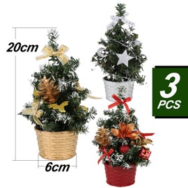 BHGT Pack of 3 Small Mini Christmas Trees Artificial Christmas Trees for Table Top Desk Display Decoration