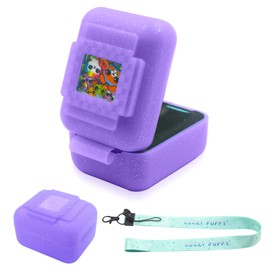 Silicone Cover Case for Bitzee Interactive Toy Digital Pet, Silicone Protective Cover for Bitzee Virtual Electronic Pets, Digital Pet Accessories for Bitzee with Lanyard, Purple (Case Only)