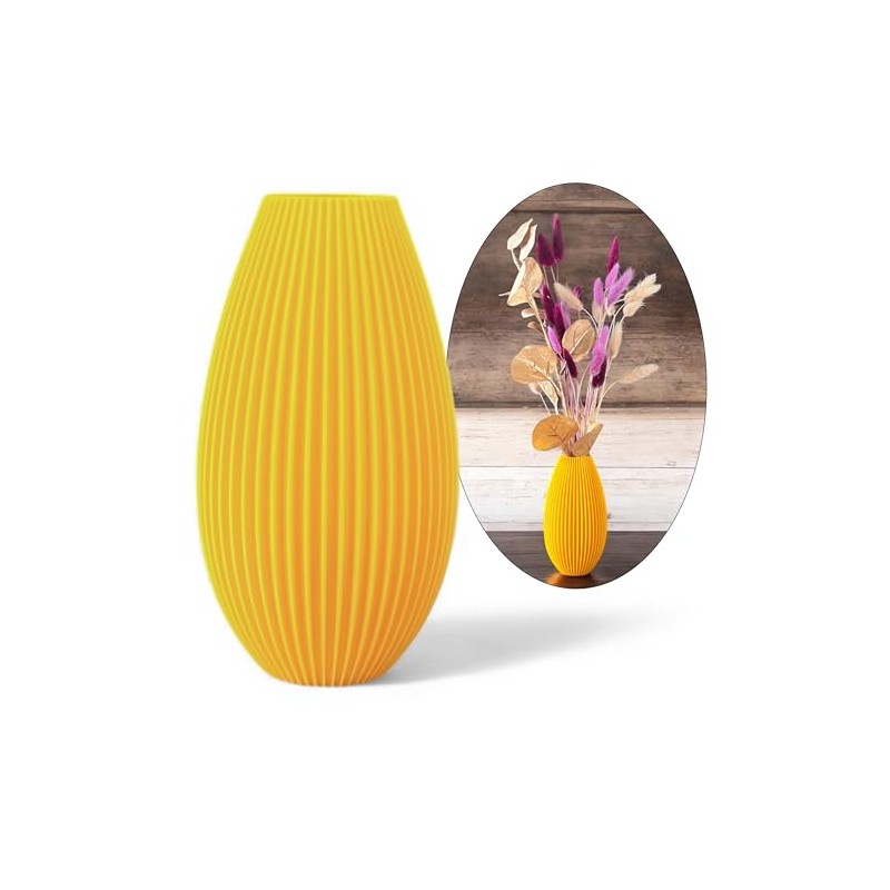 Artificial Flower Vase, Unbreakable 20 cm, Modern, Yellow Vase, Home