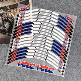 Wheel Edge Sticker Motorcycle Wheel Sticker Rim Decal Fit For Honda HRC CBR CBR1000rr 650R 650F 500R 400R 300R 250R 150R 125R 1000x1000rr 600rr 250rr Racing Wheel Decal (Color 1)